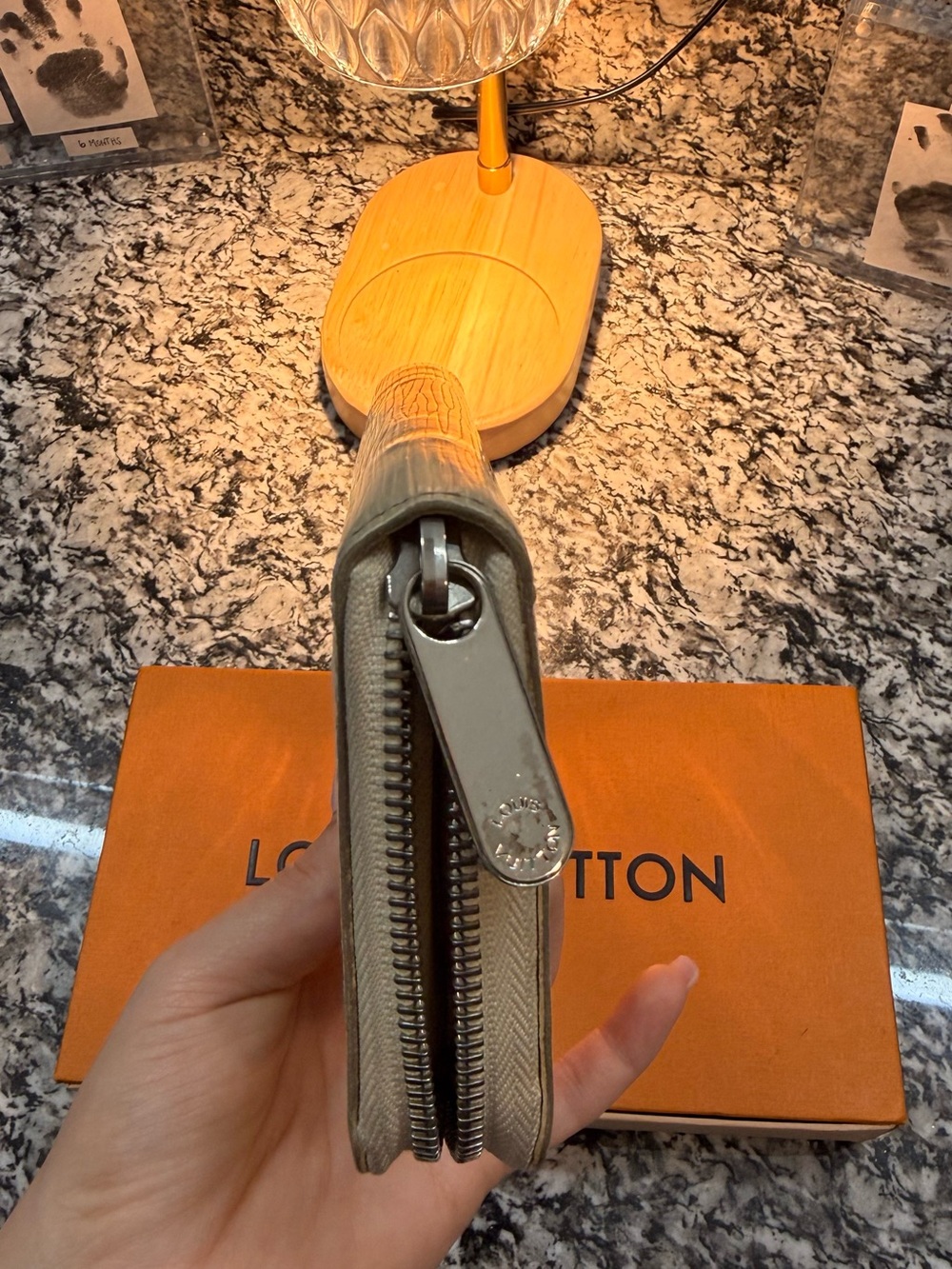 Louis Vuitton Cream Epi Zip Wallet with Silver Hardware - Picture 15 of 16